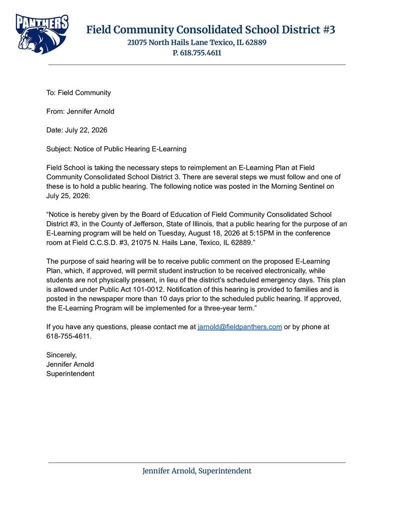 E-Learning Public Notice