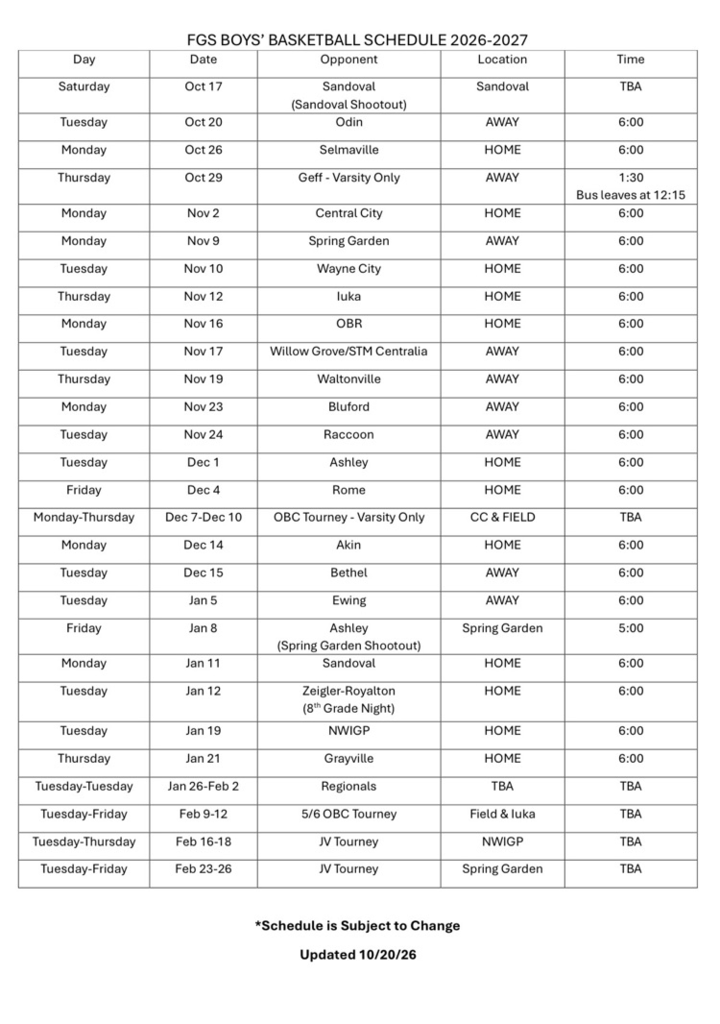boys basketball schedule