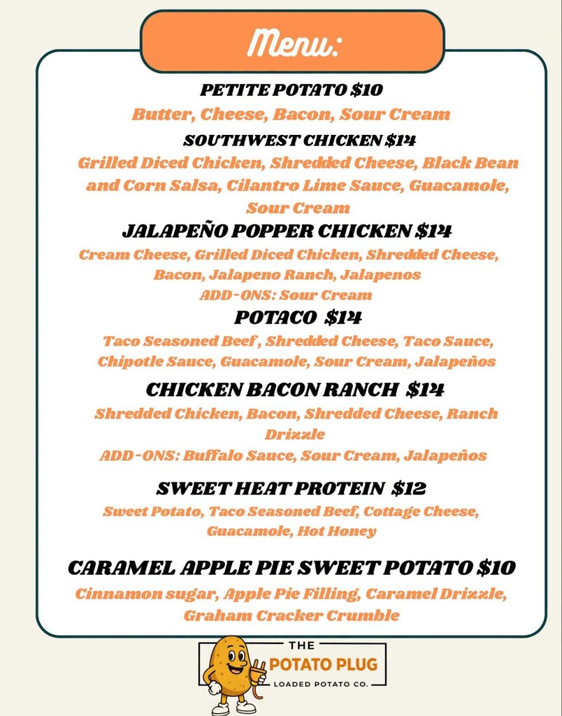 Potato Plug Menu