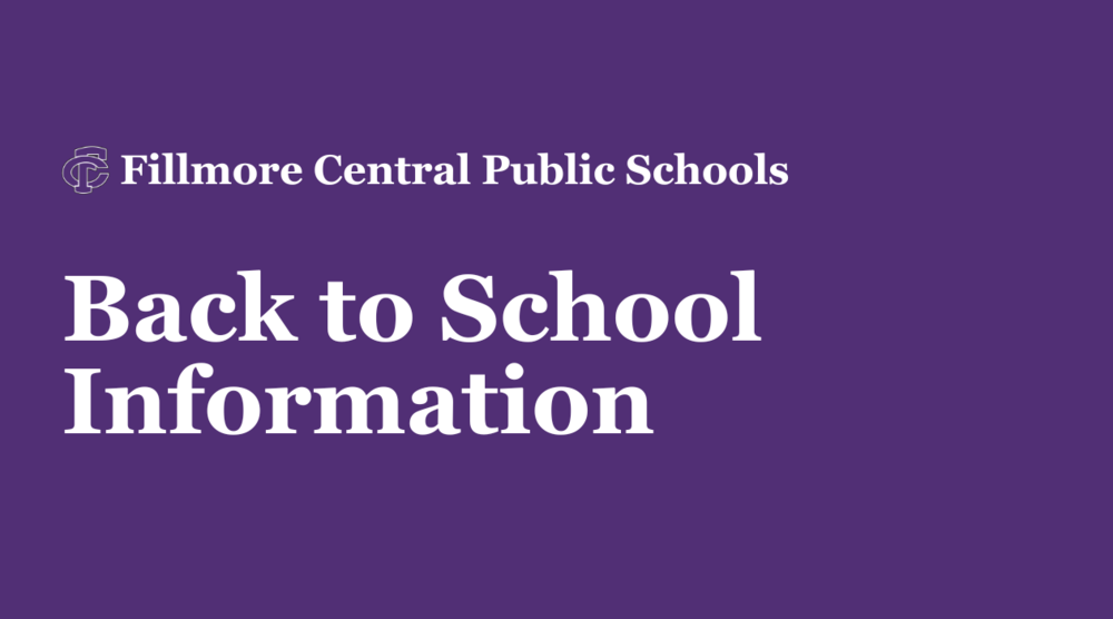 Back to School Information