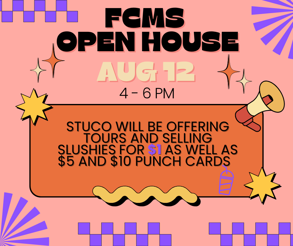 🐾Middle School Open House🐾 📅Tuesday, August 12th 🕓4:00-6:00p.m. All 5th-8th grade students are encouraged to attend. Orientation will be held during the Open House in the Middle School Gym. Students and parents will be provided a brief overview and updates before meeting their grade level teachers. 5th grade – 4:30 P.M. 6th grade – 5:00 P.M. 7th/8th grade – 5:30 P.M. STUCO will be offering tours and slushies as well.
