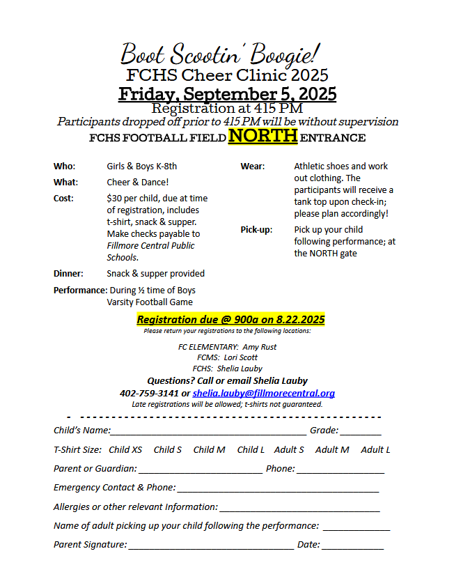 2025 Cheer Clinic Registration