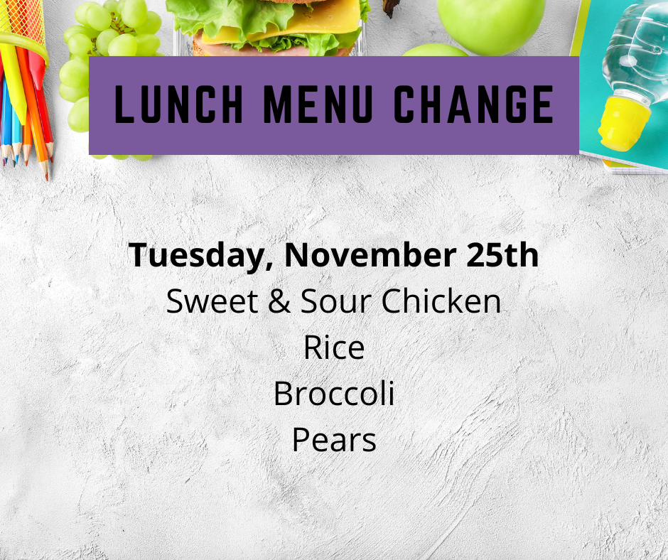 Lunch Menu Change