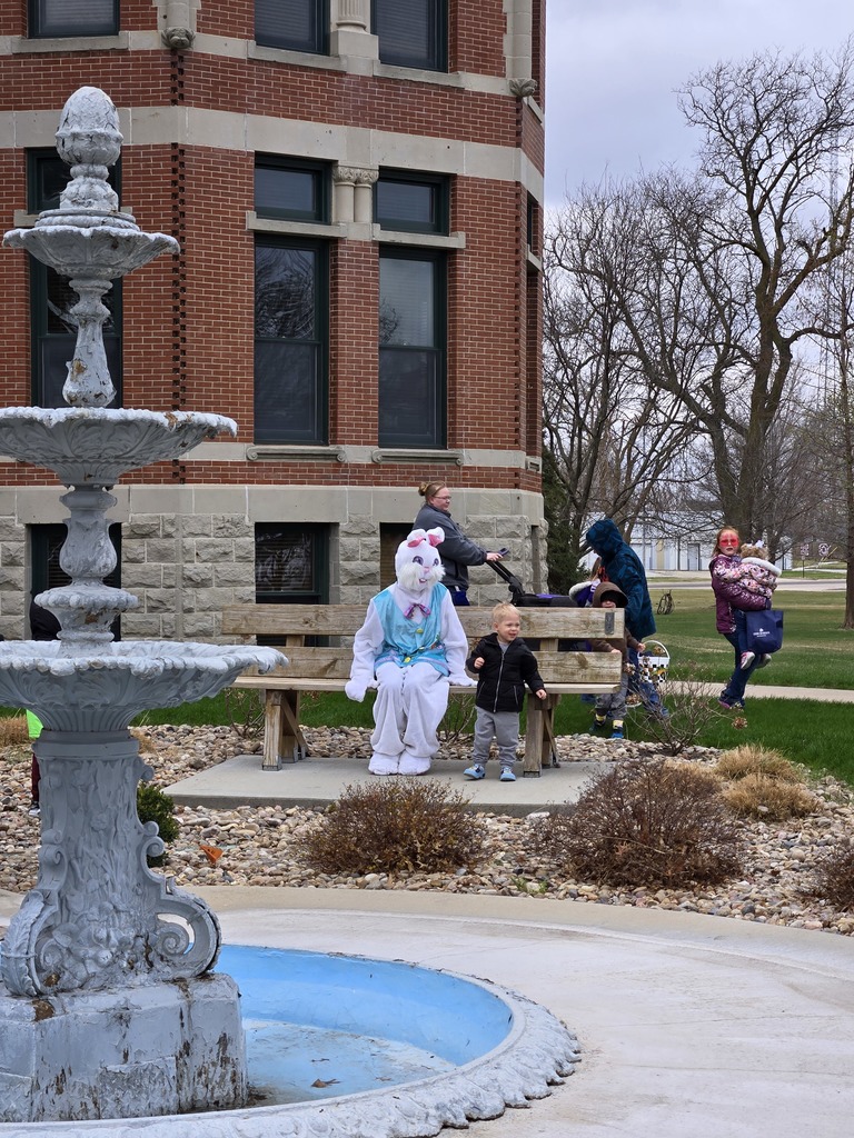 FBLA Members help with the Easter egg hunt uptown.