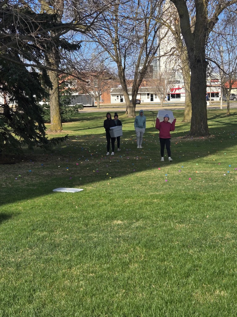 FBLA Members help with the Easter egg hunt uptown.