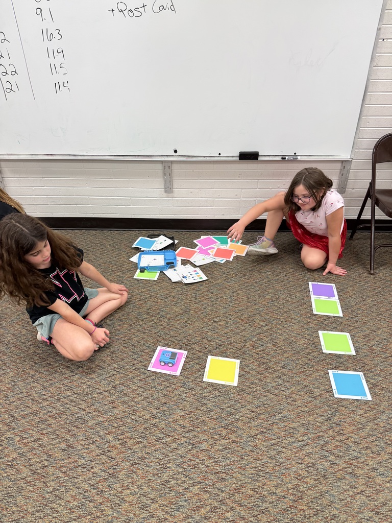 First graders learn from NPPD about computer programming.