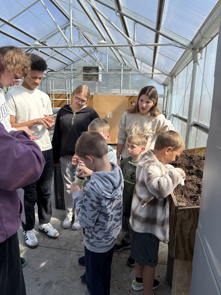 First grade learning about plants.