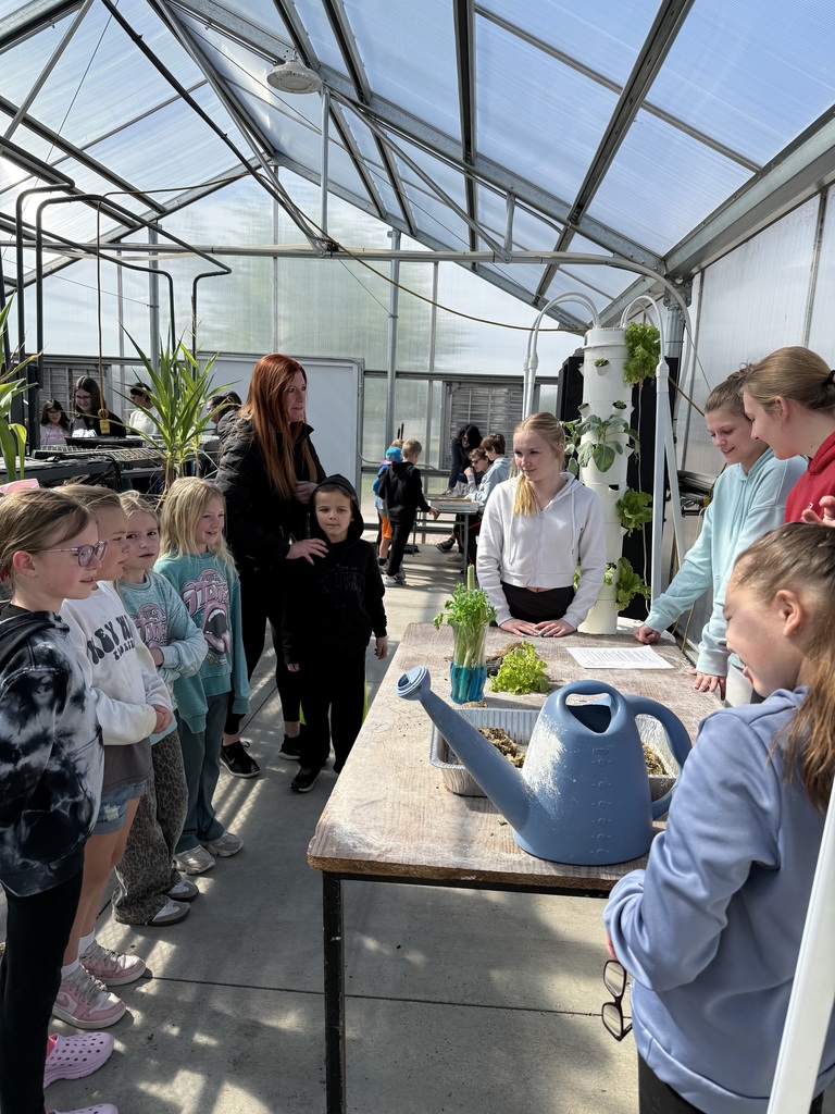First grade learning about plants.