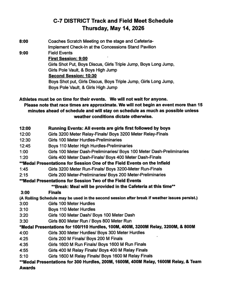 District track at Sandy Creek