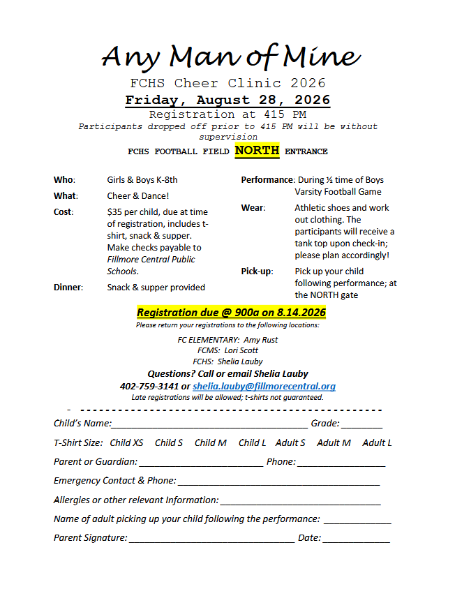 Cheer Clinic Registration Form