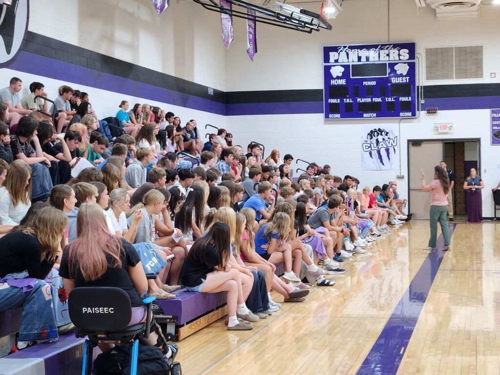 Mrs. Meyer explaining the Dual Threat Award