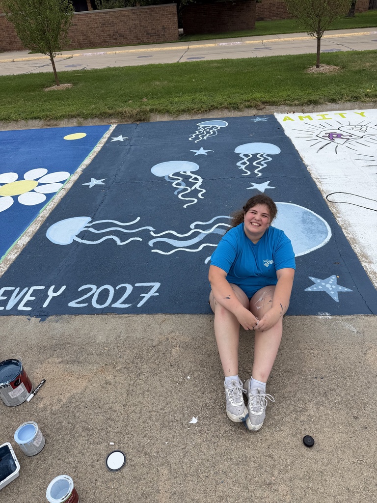 Evelyn with her senior parking spot.