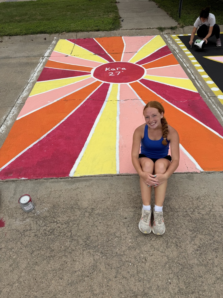 Kara with her senior parking spot.