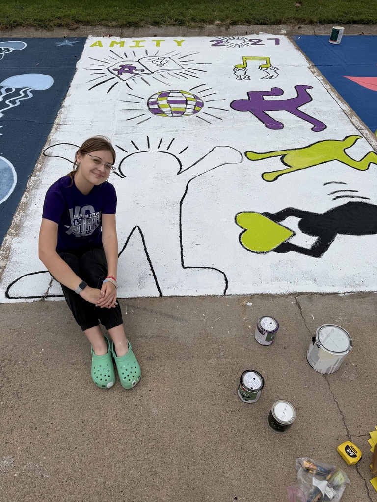 Amity with her senior parking spot.