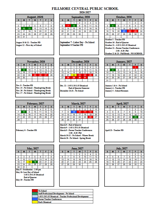26-27 District Calendar