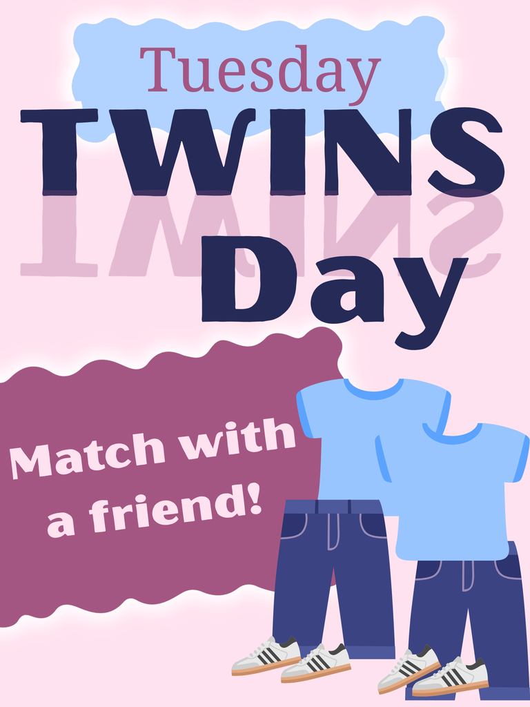 Twin Tuesday Homecoming dress up day.