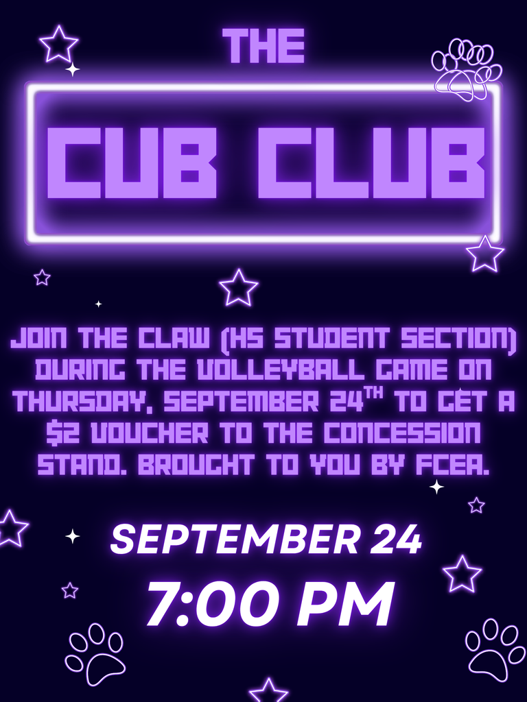 The Cub Club on Thursday, September 24. 
