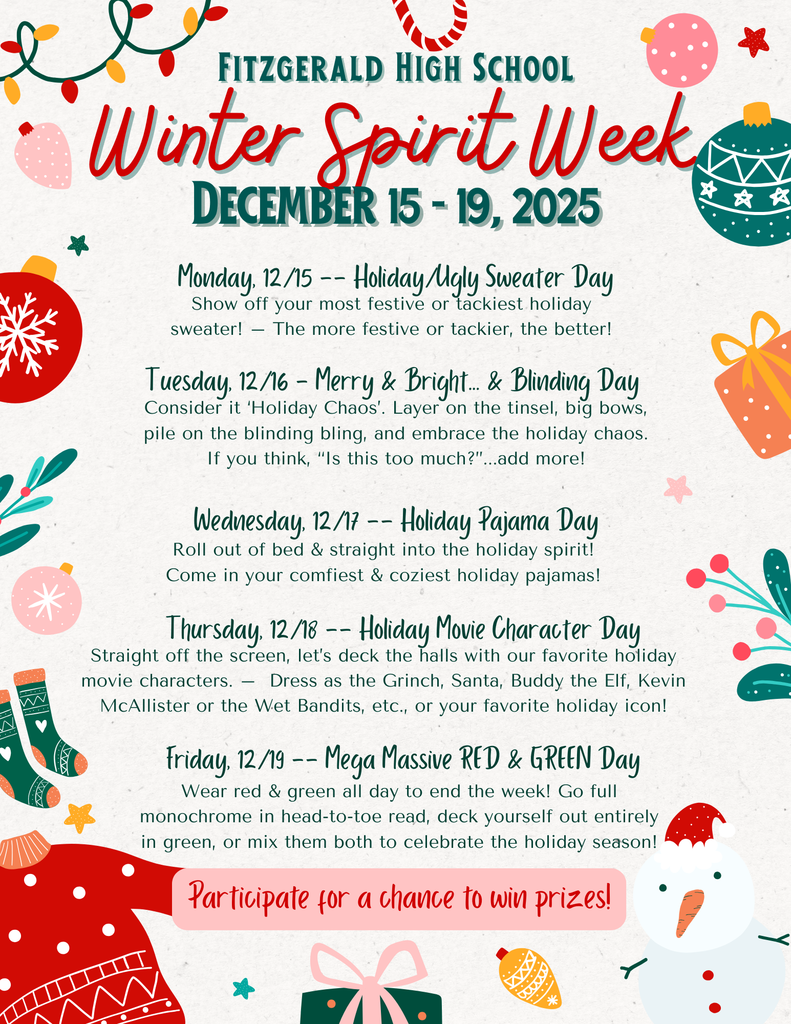FHS Winter Spirit Week 2025 (December 15-19, 2025)