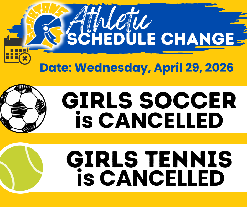 Schedule Change for Athletics 