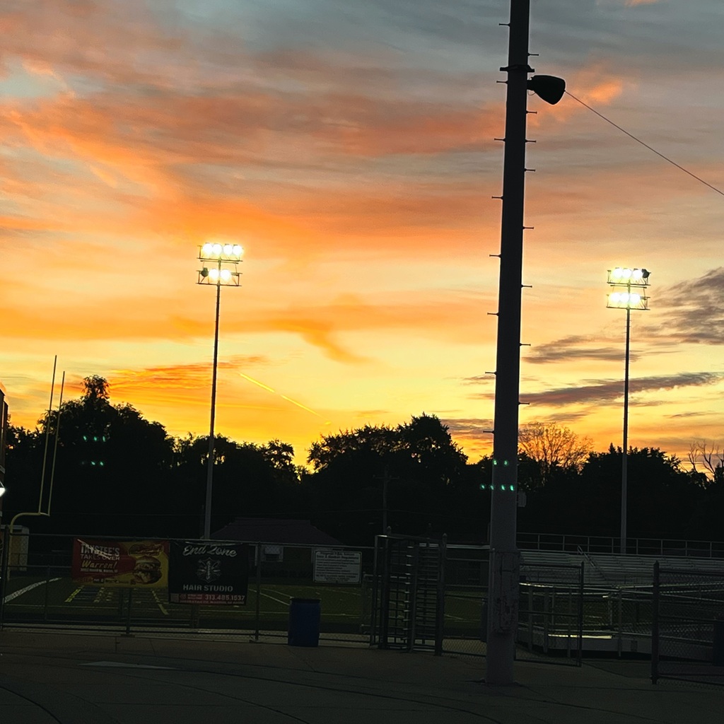 Sunrise over the football field