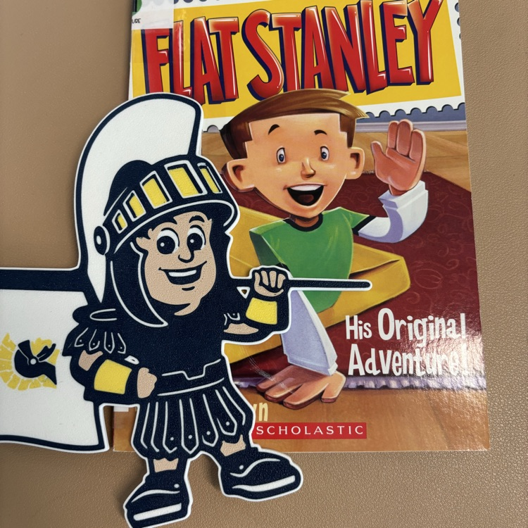 flat sparty on top of book flat Stanley 