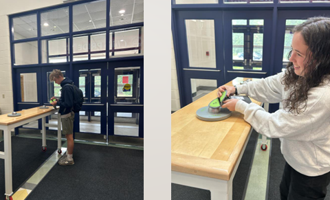 CHRHS Students use Yondr phone pouches at the beginning and end of the day.