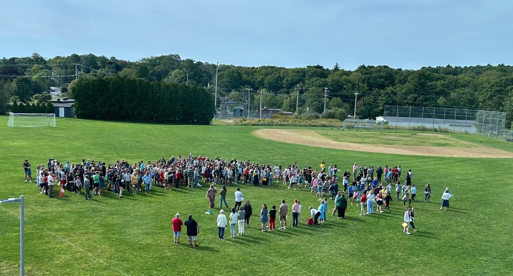 students on field