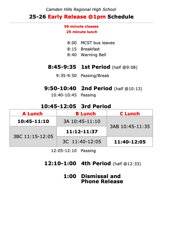 schedule