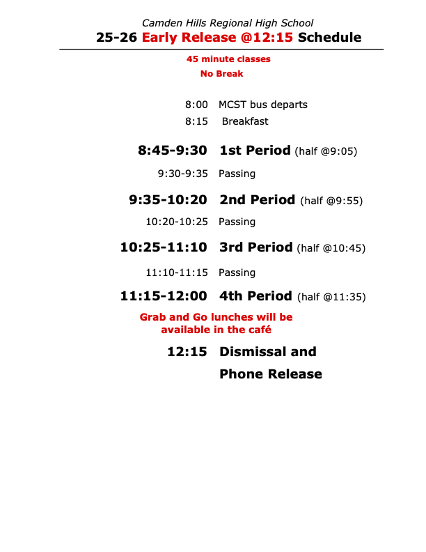 Bell Schedule