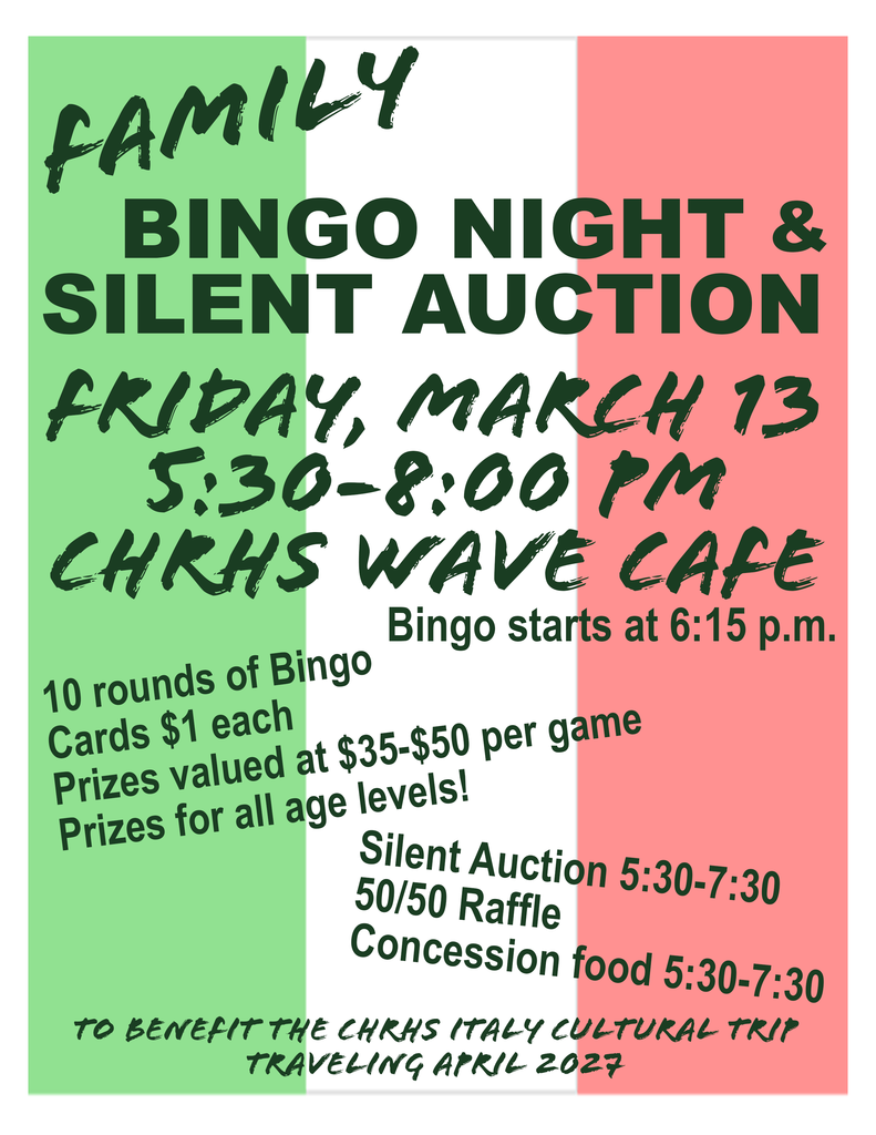 Bingo Night and Silent Auction flyer