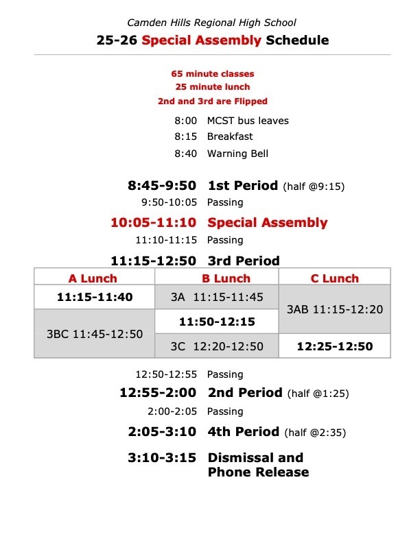 schedule