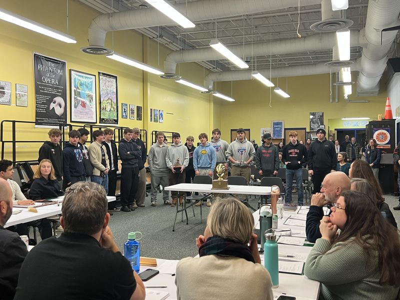 The Camden Hills Windjammers football team were recognized before the Five Town CSD School Board on Jan. 7.