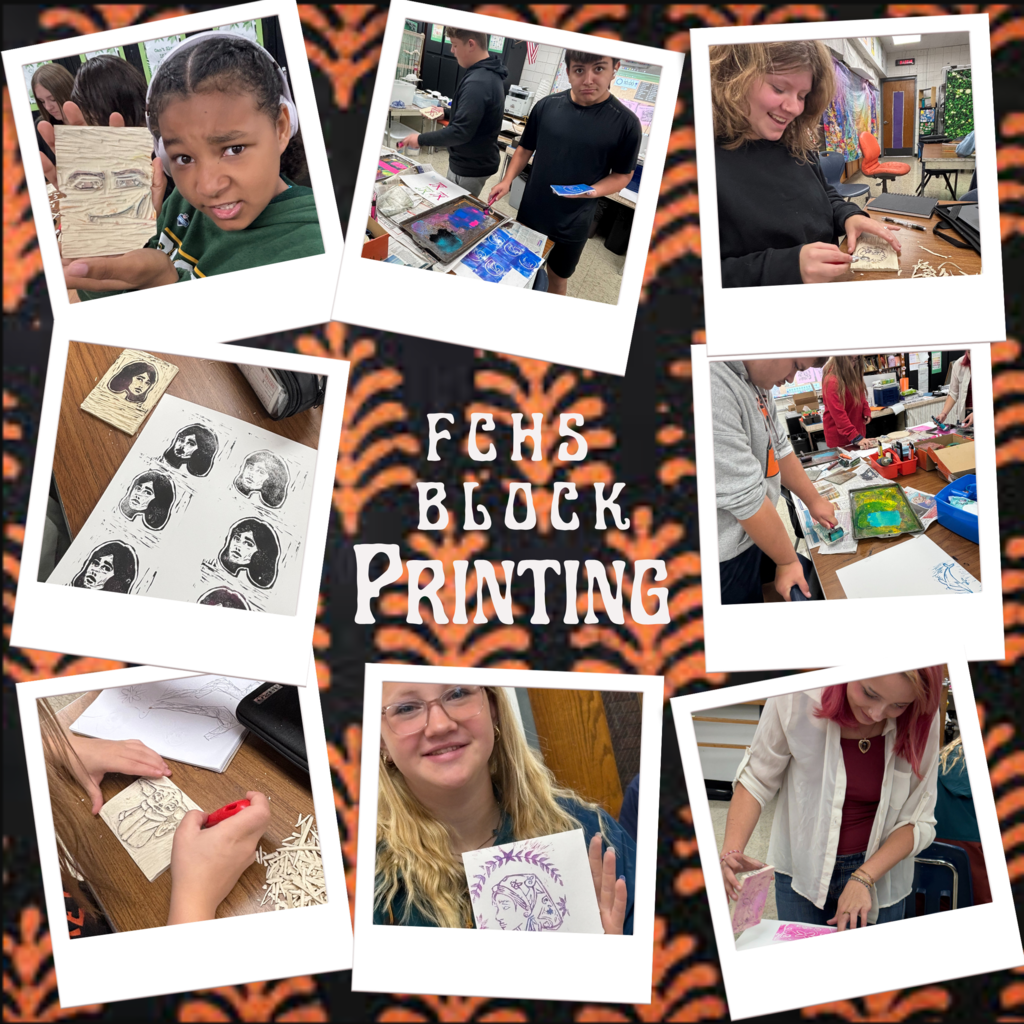 FCHS Block Printing Snapshots. 