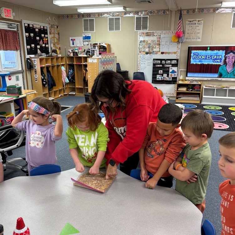 Ms. Deckers PM PreK making and eating pumpkin pie in a cup