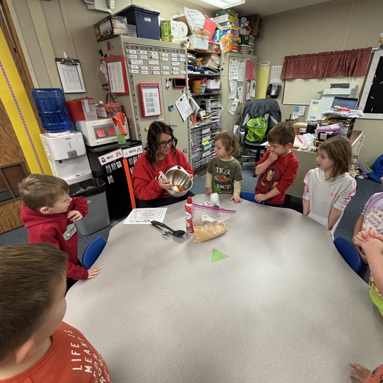 Ms. Deckers PM PreK making and eating pumpkin pie in a cup.