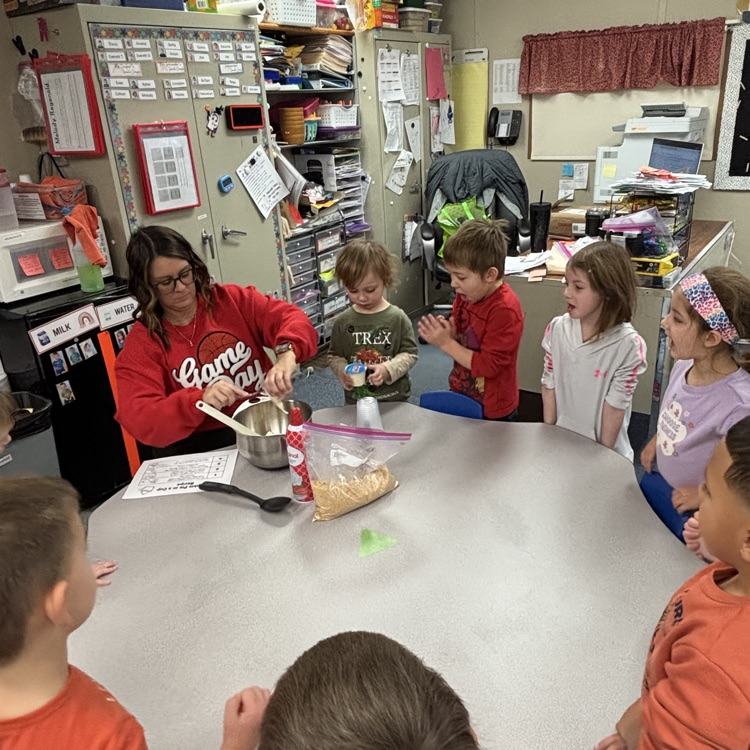 Ms. Deckers PM PreK making and eating pumpkin pie in a cup.