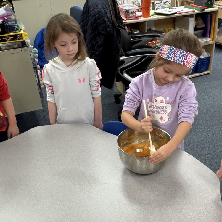 Ms. Deckers PM PreK making and eating pumpkin pie in a cup.