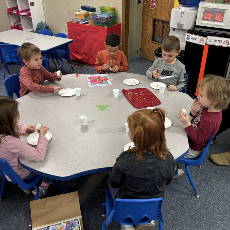 Ms. Decker’s PM preschool enjoying day 1 of Christmas Around the World.
