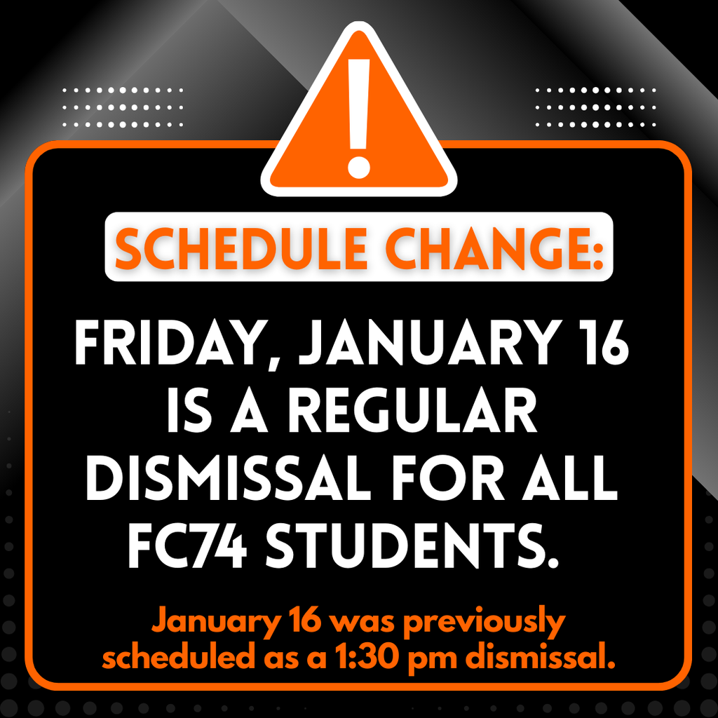 Jan 16 Schedule Change