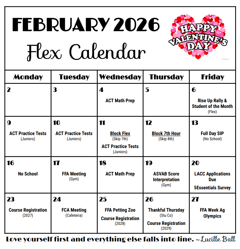 Feb Flex Calendar
