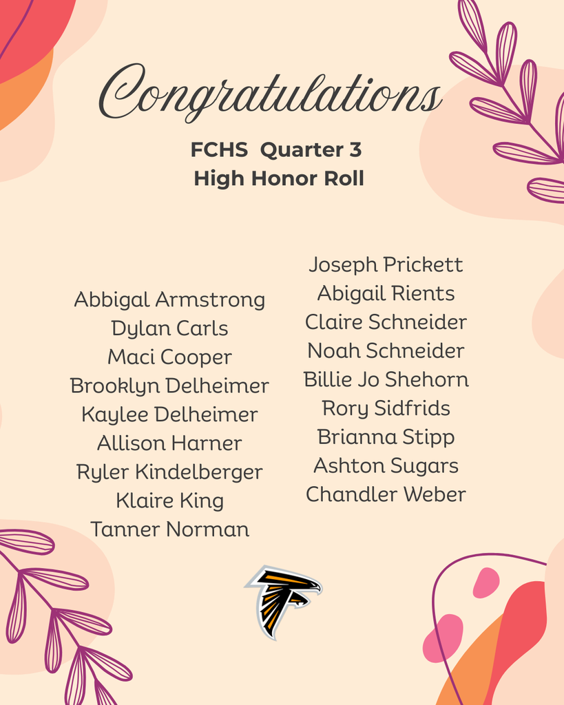 FCHS Honor Roll Quarter 3