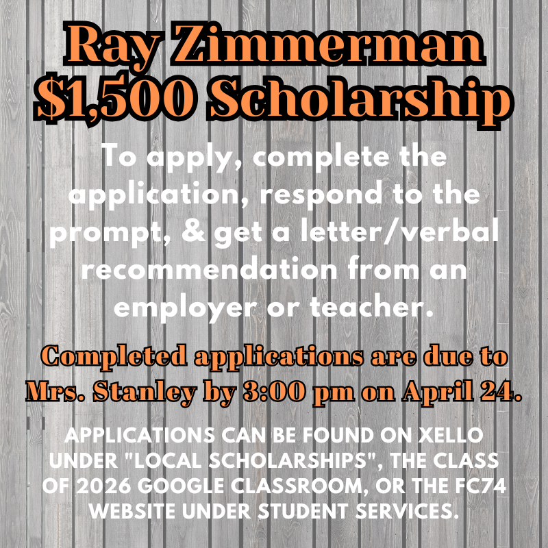 R Zimmerman 26 Scholarship