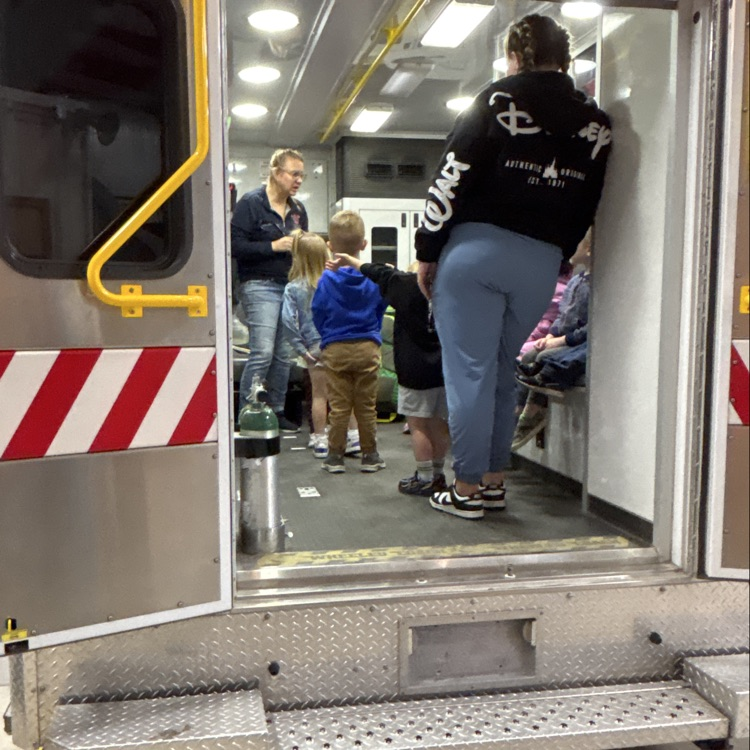 looking at the ambulance