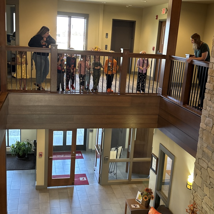 Looking down from the top floor  