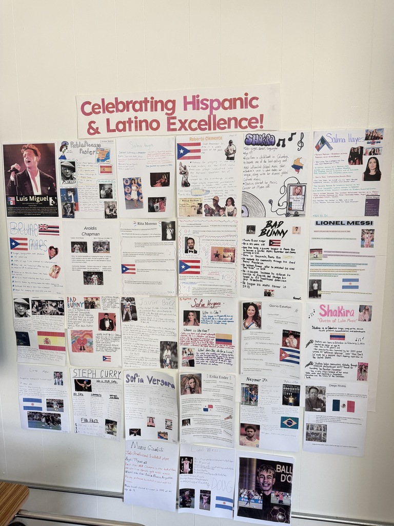 Display of famous Hispanic and Latino artists.
