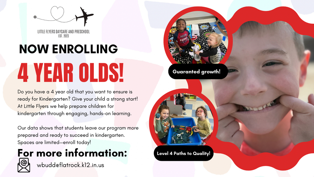 Little Flyers is now enrolling 4 year olds!