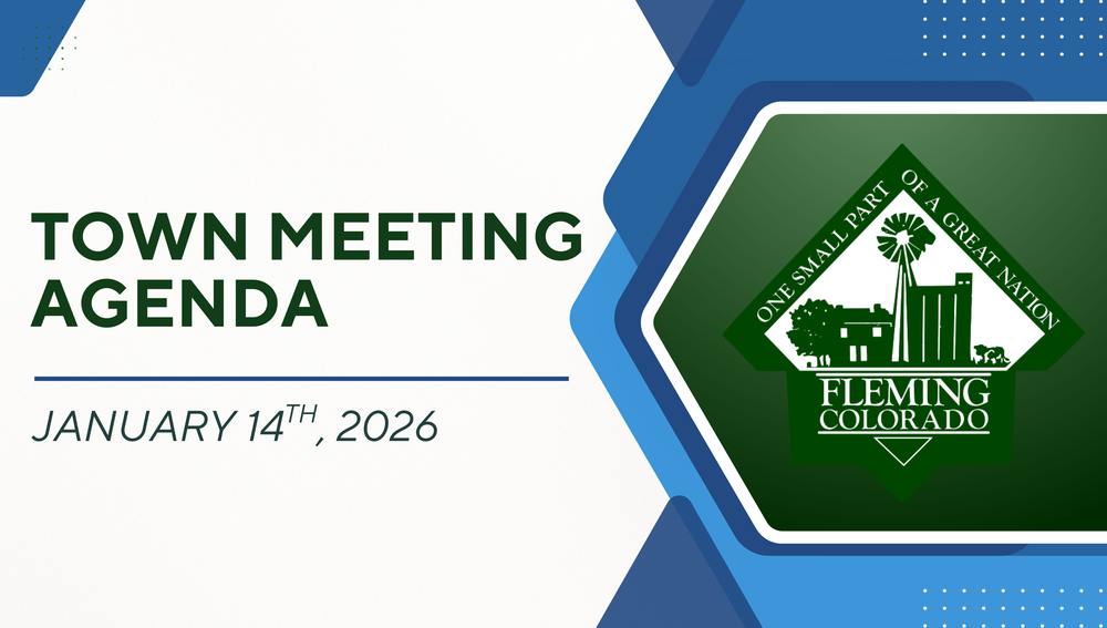 Fleming Colorado Town Meeting Agenda January 2026