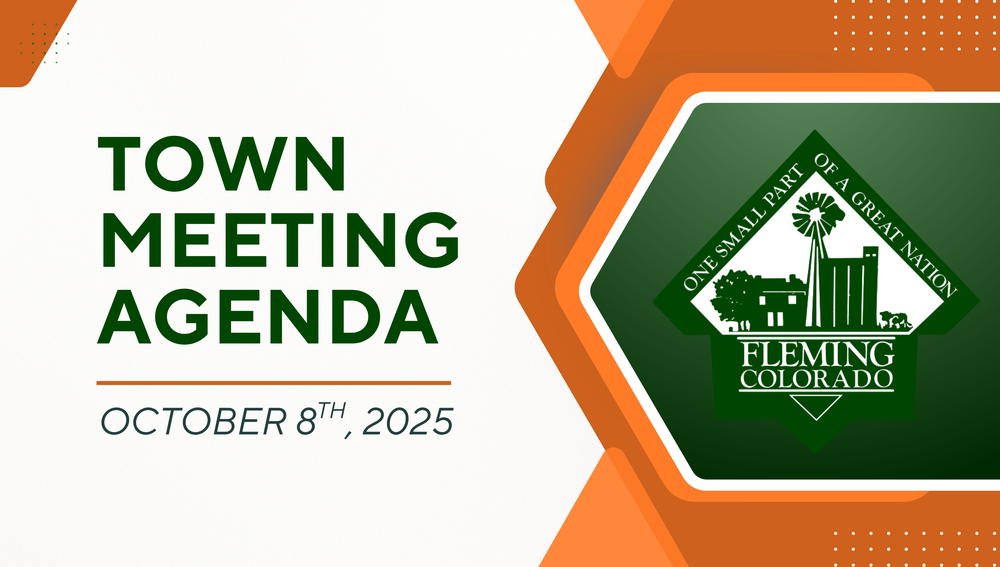 Fleming Colorado Town Meeting Agenda October 2025