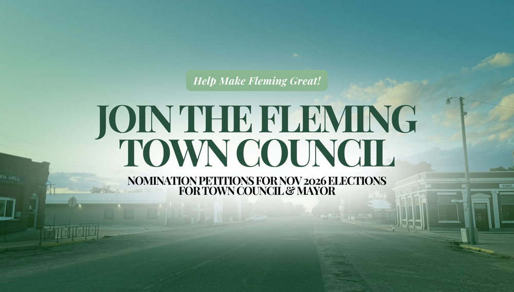 Fleming Colorado Nomination Petitions 2026 Town Council Mayor Elections
