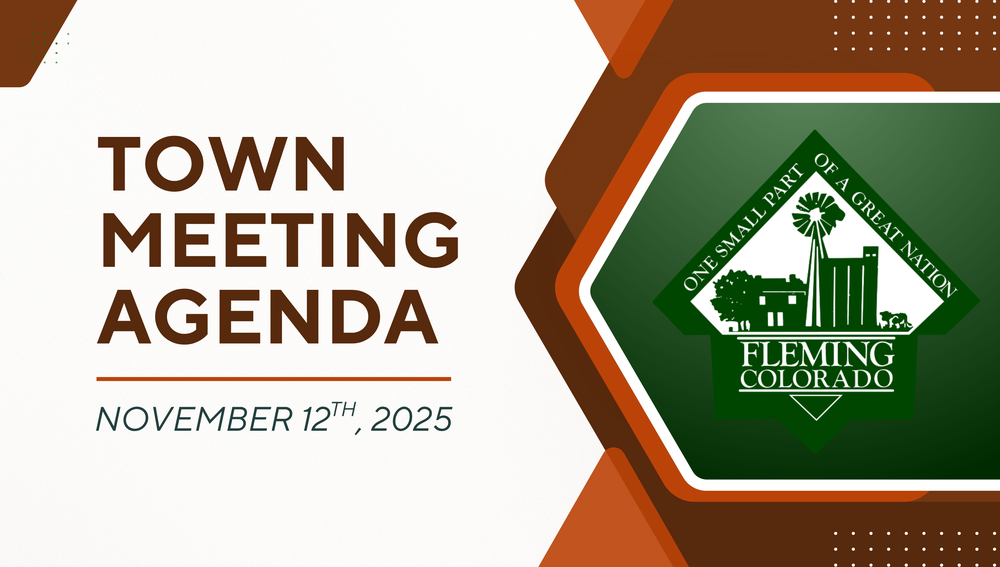 Fleming Colorado Town Meeting Agenda November 2025